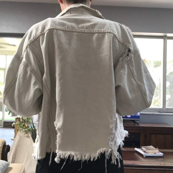 carmar ripped white denim jacket size small - Picture 6 of 6
